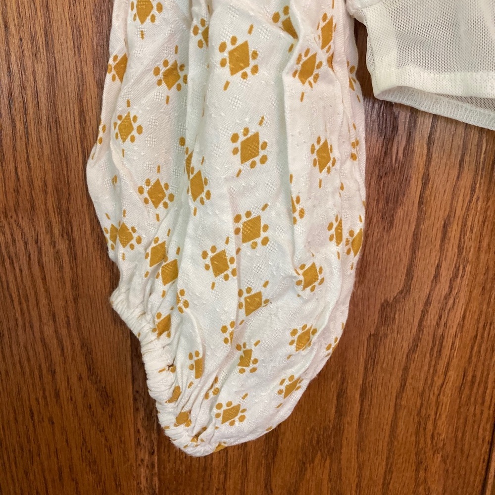 Willow Yellow Print Long Sleeve Bodysuit - Size XS - Picture 6 of 14